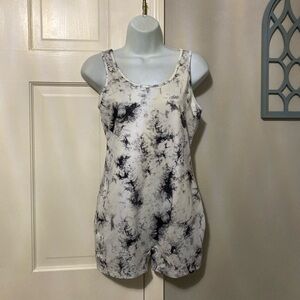 SHEIN Black and White Marble Bodysuit